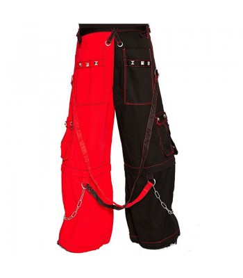 Men Gothic Punk Baggy Pants | Convertible Cargo Trousers with Chains & Zip-Off Legs